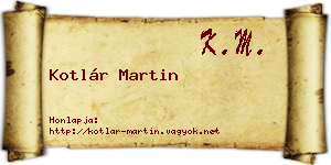 Kotlár Martin névjegykártya