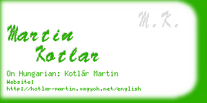 martin kotlar business card
