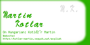 martin kotlar business card